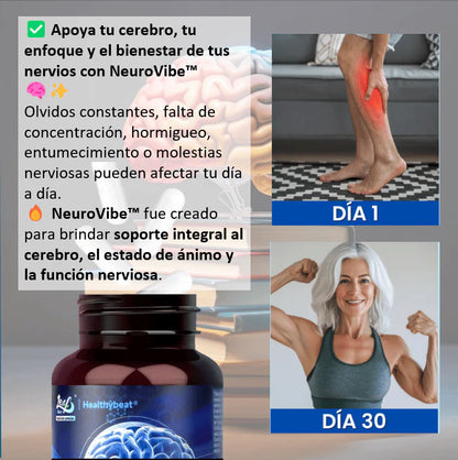 NeuroVibe™ Suplemento avanzado para el Cerebro, Ánimo y Nervios